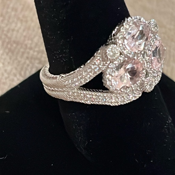 Judith Ripka Sterling Silver CZ Sparkling Ring Size 10 - Picture 6 of 13